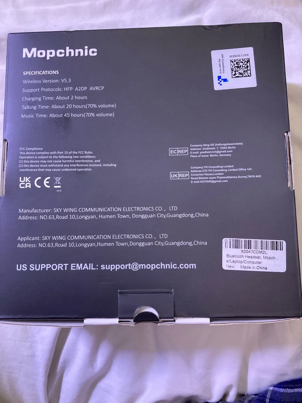 Mopchnic Bluetooth headset